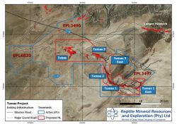 Tumas Project, Resource and Palaeochannel Locations.