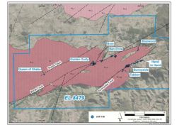 Figure 3 - Enmore Gold Project, prospect location map