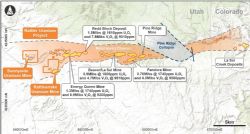Figure 1 – La Sal Uranium District, including the Rattler Uranium Project