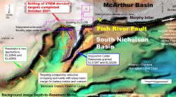 Figure 2 Benmara Project outline over GA’s SEEBASE 3D basement model indicating Resolutions dominant ground holding