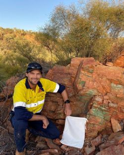 Figure 3: Rock chip sampling at McLeod Hill ML