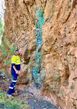 Figure 4: Spectacular outcropping Cu oxide