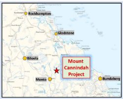 Fig 1. Location of Mt Cannindah Project in Central Queensland