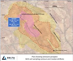 Figure 2: Plan showing location of maiden Jameson drill hole