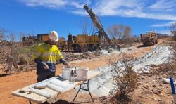 Figure 5: Photo of Senior Geologist Colum OLeary logging JREX002