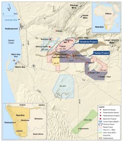 Figure 1: Namibian Project Location Map.