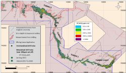 Figure 3: Tumas Project, Drill Hole and Palaeochannel Locations.