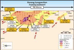 Figure 3. Korong deposit longsection