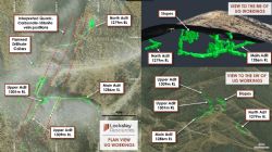 Figure 1: Images showing the underground LiDAR survey of the Desert Antimony Mine Workings