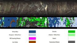 Figure 4: Core imagery and corresponding hyperspectral mineralogy map
