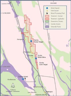 Figure 1: The Scotia tenement group located 65km north of Kalgoorlie, WA.