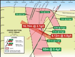 Drill Cross Sections Showing High Grade Intersections
