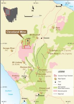 Figure 4: Major Deposits in North-West Tasmania