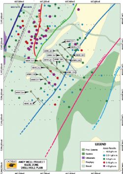 Figure 1. Plan view of Suzie Zone, showing recent RC drilling and previous drilling