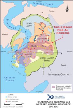 Figure 11: Plan of Skaergaard showing location and extent of Mineral Resource