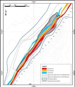 Figure 1. Plan showing conceptual pit outline associated with the high grade Mutola, Grande and Macici graphite