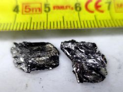 Figure 5. Flake graphite picked from site preparation spoils dump at Ancuabe.