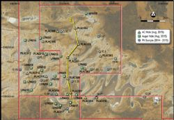 Figure 2: Drill collar location plan showing air-core and auger holes