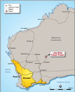 Figure 1: The Lake Wells Potash Project is ideally located to end users and distribution centres