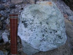 Figure 3: Greisenised rock sample from Manga, April 2007