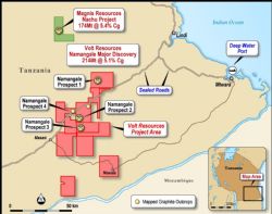 Figure 1 Location of the Nachingwea Project tenements