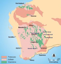 Tenement Map - Australia Regional geology and location plan of White Cliff Minerals Limited exploration projects in the Yilgarn Craton, Western Australia