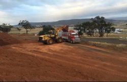 Loading fertiliser-grade bauxite from the Final Product Stockpile at Bald Hill mine in mid January 2017
