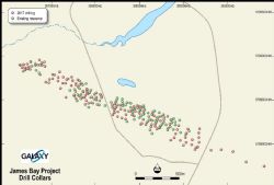 James Bay Spodumene Project – plan view of all drill collars