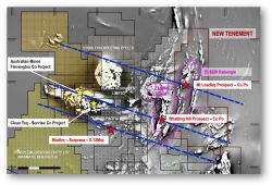 Emmerson's consolidated ground position within the highly prospective Lachlan Transfer Zone (blue dashed lines)