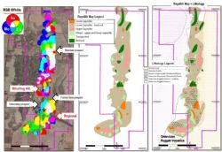 Regional geochemistry across Emmerson's Fifield tenement, plus regolith map and geology.