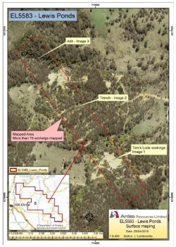 Surface plan of the mapped area on EL5583