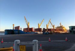 Last ship-loading. Note ship nearing full-depth