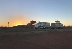 Truck loading at dawn