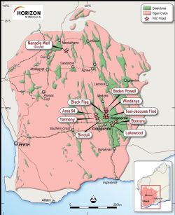 Location map showing Nanadie Well