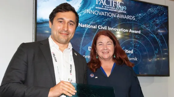 CEO Oleg Vornik with the Minister for Defence Industry, Hon Melissa Price