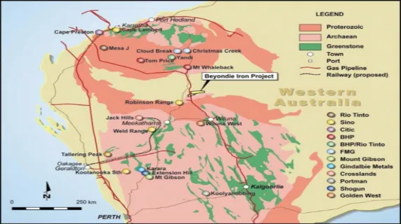 Beyondie Magnetite Iron Project Location Map