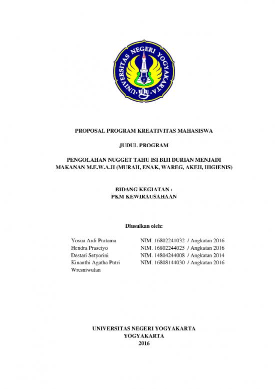 picture1_Contoh Pembuatan Rab 167 | Pengolahan Nugget Tahu Isi Biji Durian