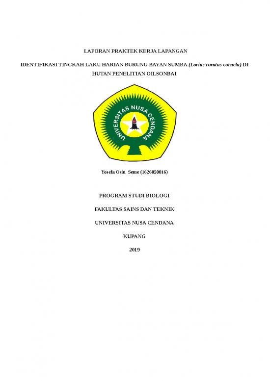 picture Laporan Doc 347 | Laporan Pkl Identifikasi Tingkah Laku Harian Burung Bayan Sumba