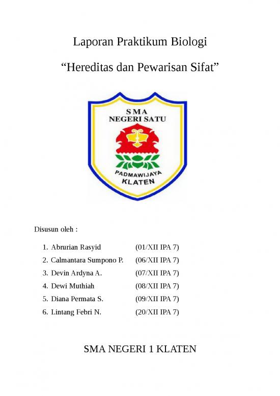 picture Laporan Doc 409 | Laporan Praktikum Biologi Hereditas Dan Pewarisan Sifat