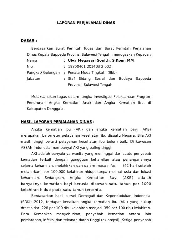 picture Laporan Doc 439 | Laporan Perjalanan Dinas Investigasi Pelaksanaan Program