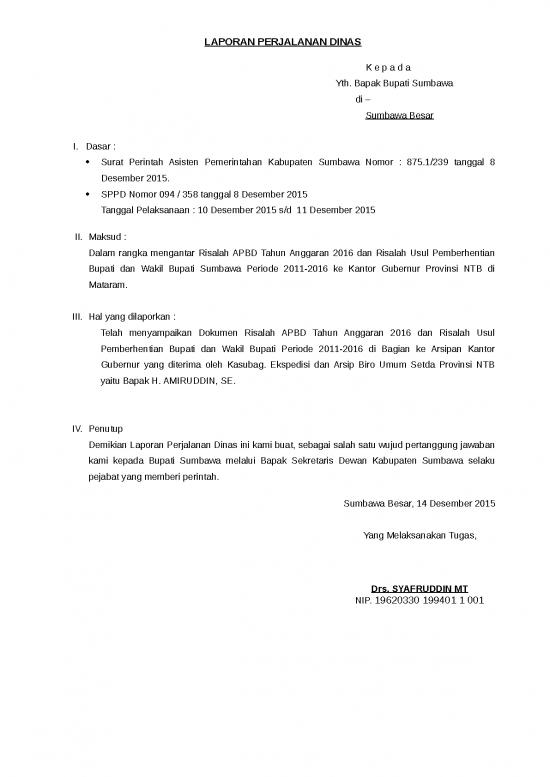 picture Laporan Doc 441 | Laporan Perjalanan Dinas Mengantar Risalah Apbd