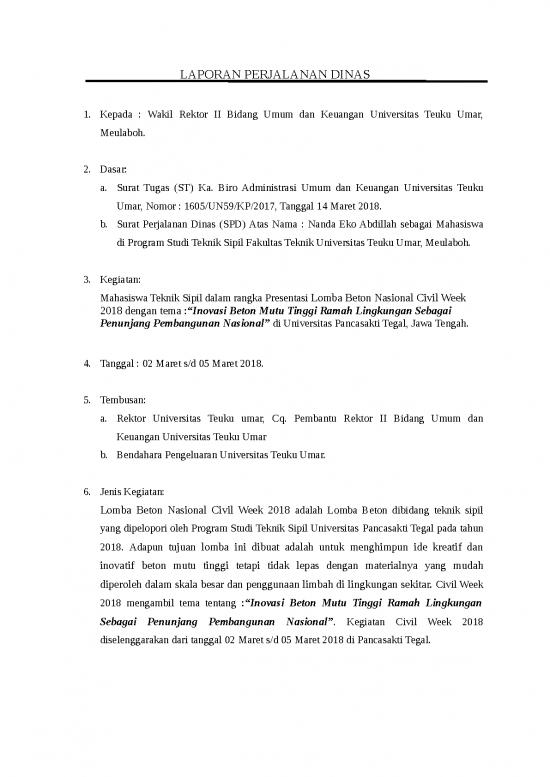 picture Contoh Laporan Keuangan Dinas 443 | Laporan Perjalanan Dinas Presentasi Lomba Beton Nasional