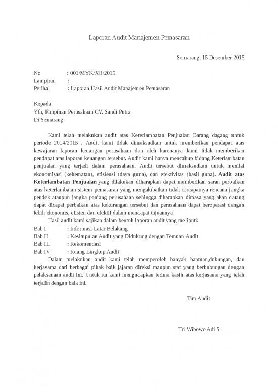 picture Laporan Doc 470 | Laporan Audit Manajemen Pemasaran