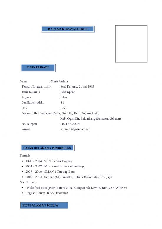 picture Download Word Excel 2007 537 | Contoh Daftar Riwayat Hidup Curriculumvitae 3