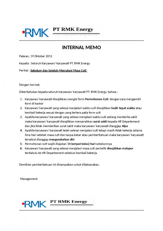 picture_Internal Memo Masa Cuti