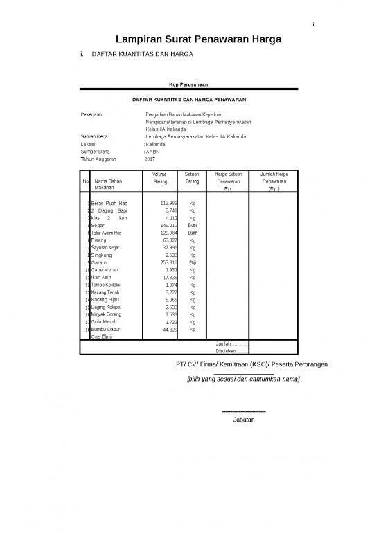 picture Contoh Surat Penawaran Pengadaan Bahan Makanan