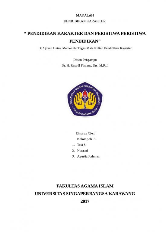 picture Contoh Pendahuluan Makalah Agama 1121 | Makalah Pendidikan Karakter Dan Peristiwa Pendidikan