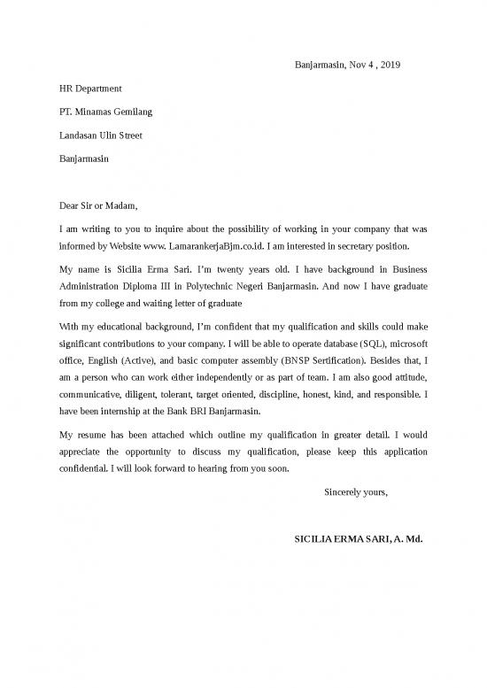 picture1_Diploma Format Word 1145 | Surat Lamaran Bahasa Inggris Secretary Position
