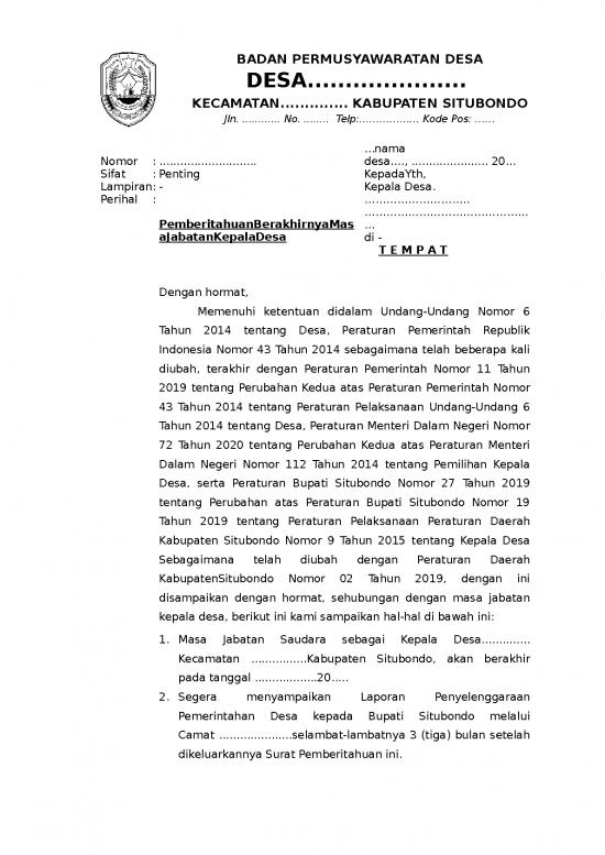 picture_Surat Pemberitahuan Akhir Jabatan Kades