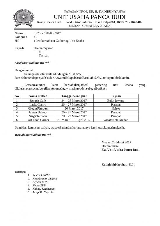 picture_Presentasi Usaha 1166 | Surat Pemberitahuan Gathering